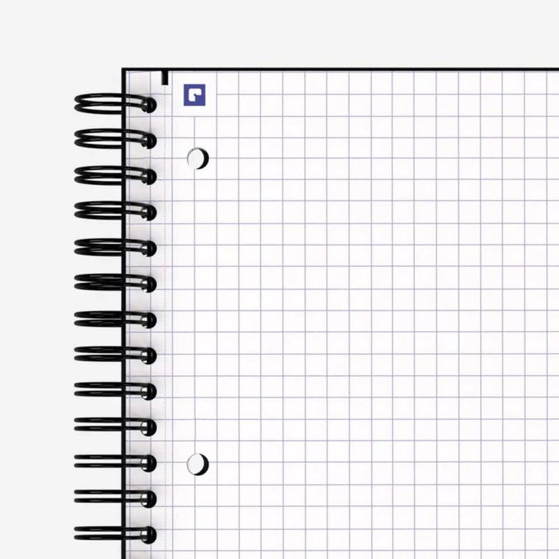Hamelin 1 Subject, Graph Paper, Hard Cover Spiral Bound Grid Notebook, 4 Square Per Inch 150 Pages MIDNIGHT Black 8.5"x11" - Image 2